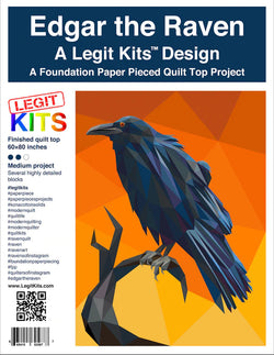 LEGIT KITS, Edgar the Raven Quilt Kit Quilt Kit Piece Fabric Co. 