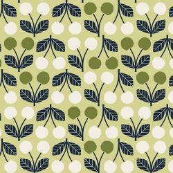 Under the Apple Tree, Cherry, Olive Green Fabric Cotton + Steel 