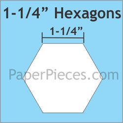 1.25" Hexagon Paper Pieces Notion Erie Quilt 