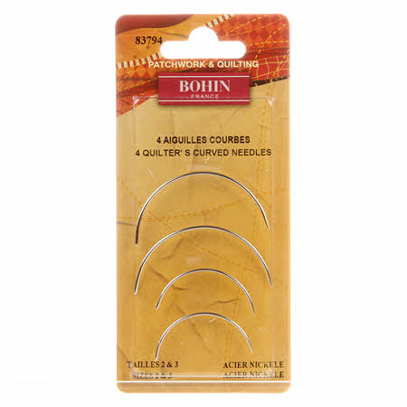 Bohin Curved Needles, Assorted Sizes 2/3, 4 pcs
