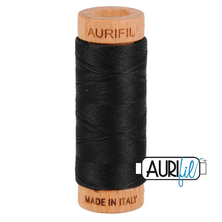 Aurifil Thread - Black 2692 - 80wt - 270m / 300yds