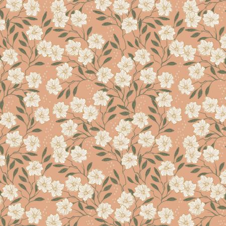 Get Out and Explore; Wild Vines - Peach, 1/4 yard